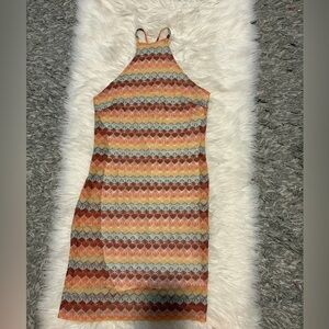 Multi-Color Zigzag Knit Dress